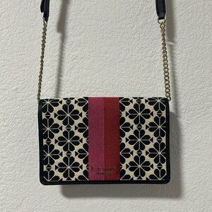 Kate Spade Spade Flower Jacquard Stripe Chain Crossbody